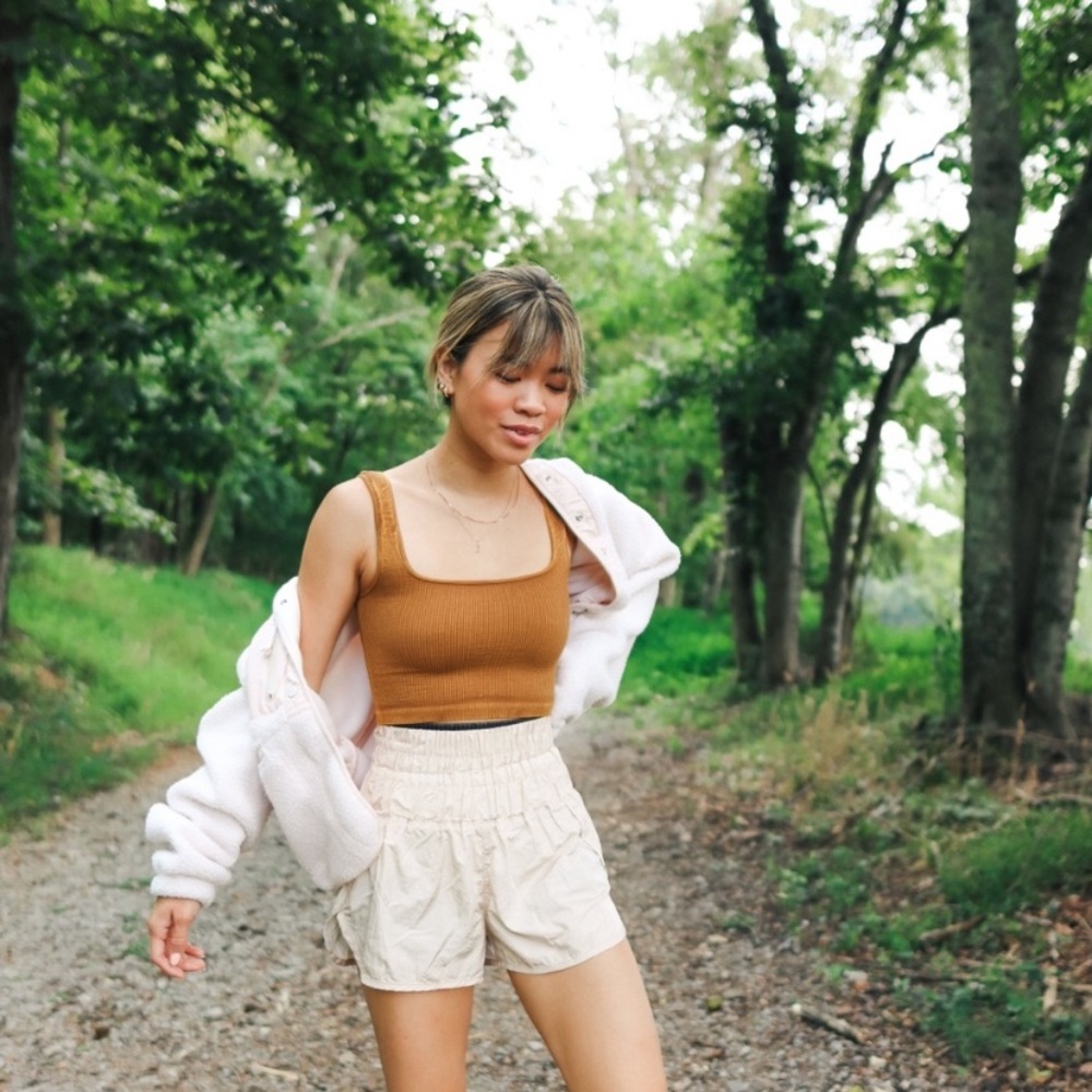 Free People Burnt Orange Crop Top